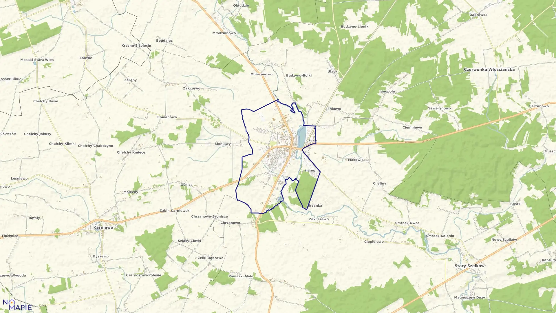 Mapa obrębu MAKÓW MAZOWIECKI w mieście Maków Mazowiecki
