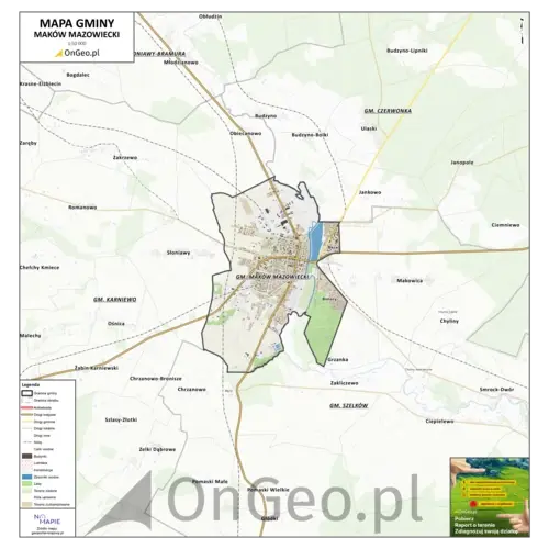 Mapa Makowa Mazowieckiego